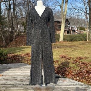 Shimmery wrap-front wide-leg dressy jumpsuit XL